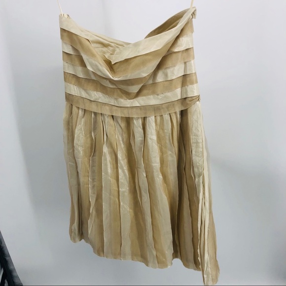 DVF vintage Diane Von Furstenberg year 2000 gold strapless dress 8 mini - Picture 4 of 7